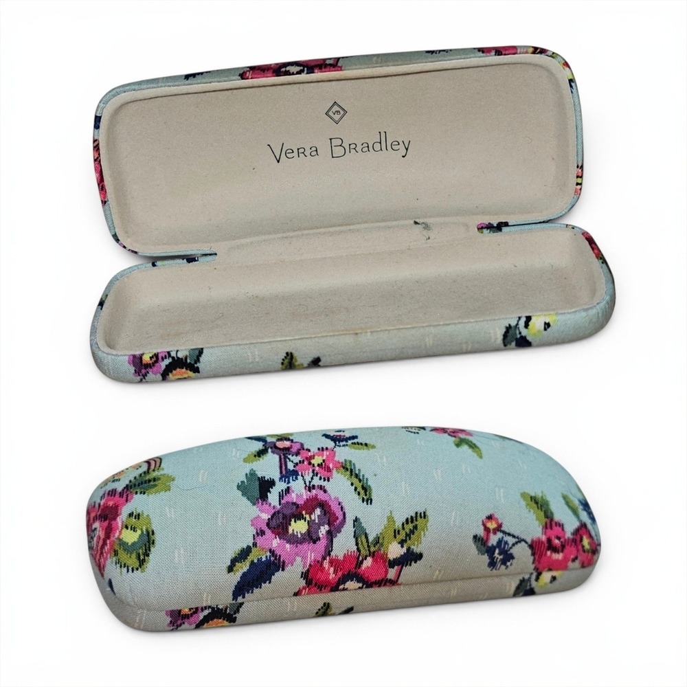Eyeglass Case Womens OS Blue Good Vera Bradley Floral Tapestry Hard Shell